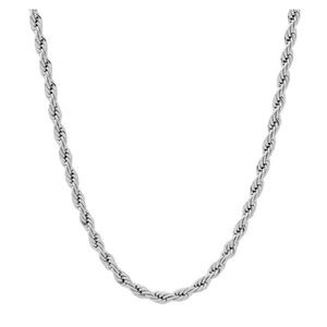 Silver Stainless Steel Rope Chain Necklace